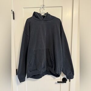 Los Angeles Apparel 14 oz Heavy Fleece Hoodie, dark blue / black, size XXL